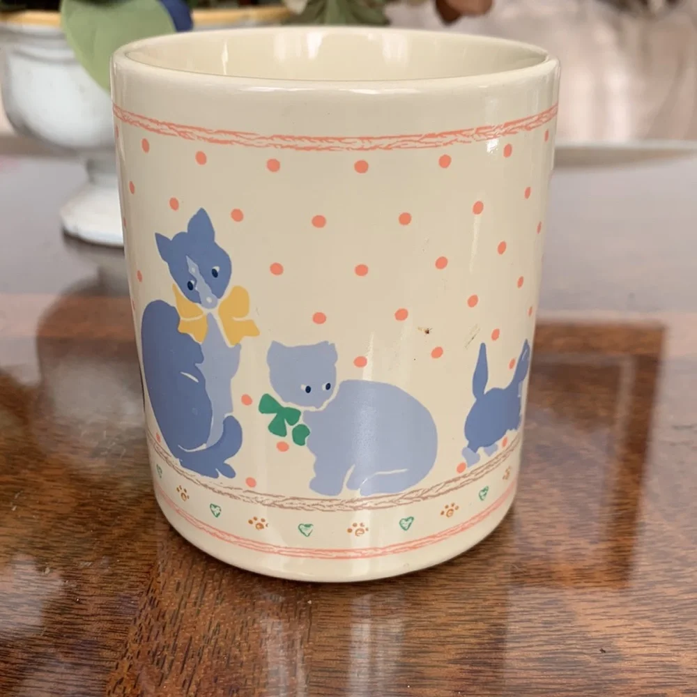 The Love Mug Coffee Cup Vtg LoveMug Inc Mom Kitty Kittens Coffee Cup Cat lover